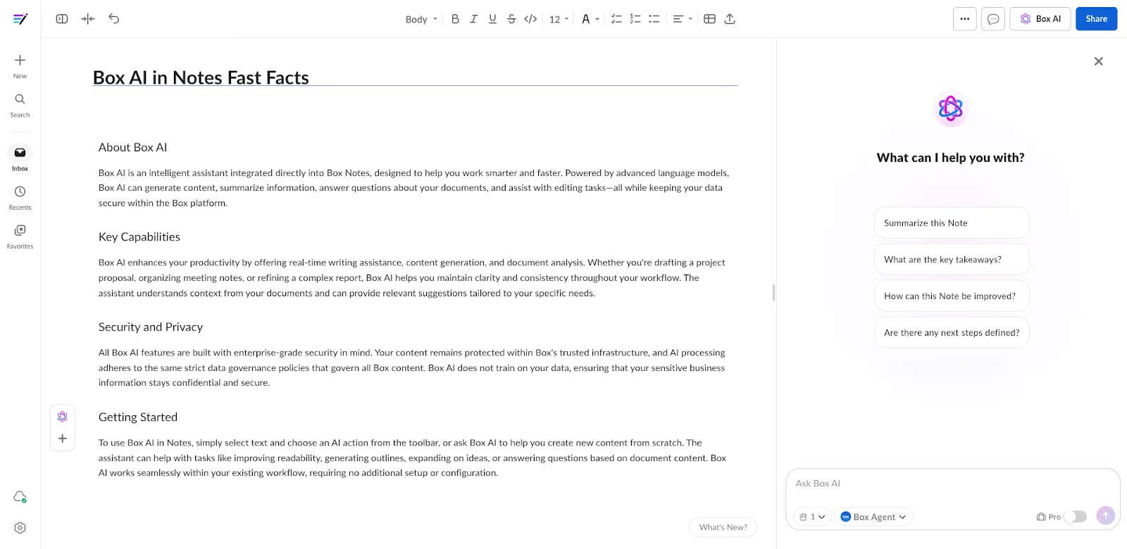 Иллюстрация к разделу «Что делает боковая панель» с сайта Box Docs